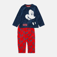 Акция на Піжама (футболка з довгим рукавом + штани) для хлопчика Disney Mickey Mouse 2200006173 92 см Синя от Rozetka