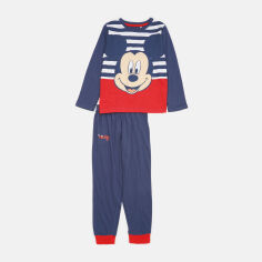 Акция на Піжама (футболка з довгими рукавами + штани) для хлопчика Disney Mickey 2200007673 92 см Наві от Rozetka