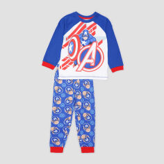 Акція на Піжама (футболка з довгими рукавами+штани) для хлопчика Disney Avengers 2200007675 98 см Синя від Rozetka