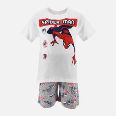Акція на Піжама (футболка + шорти) для хлопчика Disney Spiderman EV2019 128 см Біла від Rozetka