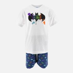 Акція на Піжама (футболка + шорти) для хлопчика Disney Batman EV2051 116 см Біла від Rozetka