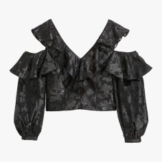 Акція на Топ жіночий H&M 0571048_дл.рук.відкрит.плечі 42 Чорний від Rozetka