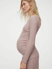 Акция на Лонгслів для вагітних довгий жіночий H&M 0911918005 XS (160/80А) Пудровий з рожевим от Rozetka