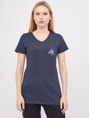 Акція на Футболка жіноча Tommy Hilfiger 10199.1 XS Темно-синя від Rozetka