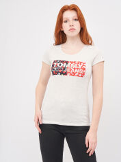 Акція на Футболка жіноча Tommy Jeans 10304.2 S Світло-сіра від Rozetka
