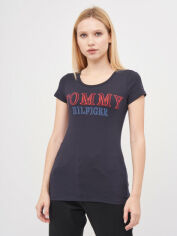 Акция на Футболка жіноча Tommy Hilfiger 10306.1 S (42) Темно-синя от Rozetka