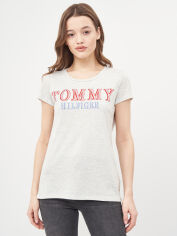 Акція на Футболка жіноча Tommy Hilfiger 10306.2 L Світло-сіра від Rozetka