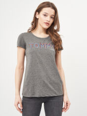 Акція на Футболка жіноча Tommy Hilfiger 9563.4 M Темно-сіра від Rozetka
