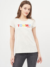 Акція на Футболка жіноча Tommy Hilfiger 9723.2 XL Світло-сіра від Rozetka