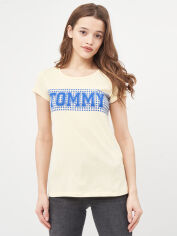 Акція на Футболка жіноча Tommy Hilfiger 9740.4 L Жовта від Rozetka