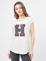 Акція на Футболка жіноча Tommy Hilfiger 9747.3 XL Світло-сіра від Rozetka