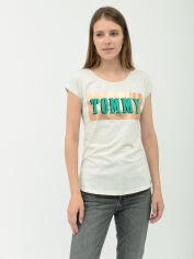 Акція на Футболка жіноча Tommy Hilfiger 10047.2 XL Світло-сіра від Rozetka