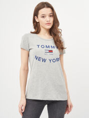 Акція на Футболка жіноча Tommy Hilfiger 9562.3 L Сіра від Rozetka