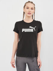 Акція на Футболка бавовняна жіноча Puma Ess Logo Tee 58677401 XS Black від Rozetka