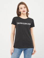 Акция на Футболка жіноча Calvin Klein Jeans 10482.1 L (46) Чорна от Rozetka
