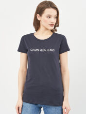 Акція на Футболка жіноча Calvin Klein Jeans 10487.4 S Темно-синя від Rozetka