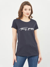 Акція на Футболка жіноча Tommy Hilfiger 10496.4 XS Темно-синя від Rozetka