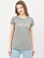 Акція на Футболка жіноча Tommy Hilfiger 10496.5 XS Темно-сіра від Rozetka