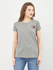 Акція на Футболка жіноча Tommy Jeans 10500.3 XS Сіра від Rozetka