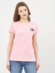 Акція на Футболка жіноча Tommy Jeans 10500.4 L Рожева від Rozetka
