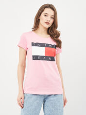 Акція на Футболка жіноча Tommy Jeans 10501.4 XL Рожева від Rozetka