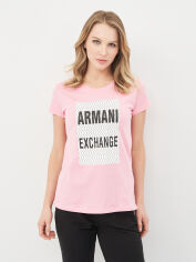 Акция на Футболка жіноча Armani Exchange 10519.4 XL Рожева от Rozetka