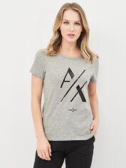 Акція на Футболка бавовняна жіноча Armani Exchange 10521.1 XS Сіра від Rozetka