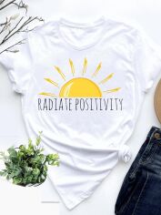 Акція на Футболка жіноча Love&Live Radiate Positivity LLP00400 S Біла від Rozetka