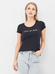 Акція на Футболка жіноча Tommy Jeans 10616.1 L Темно-синя від Rozetka