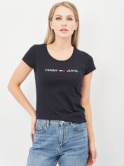 Акція на Футболка жіноча Tommy Hilfiger 10616.4 S Темно-синя з білим від Rozetka