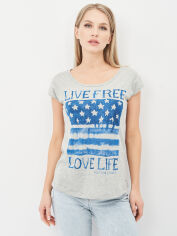 Акція на Футболка жіноча Tommy Hilfiger 10623.1 S Сіра від Rozetka