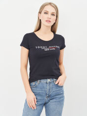 Акція на Футболка жіноча Tommy Hilfiger 10624.1 S Темно-синя від Rozetka