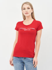Акція на Футболка жіноча Tommy Hilfiger 10624.3 S Бордова від Rozetka