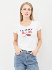 Акція на Футболка жіноча Tommy Jeans 10628.2 L Біла від Rozetka