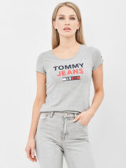 Акція на Футболка жіноча Tommy Jeans 10628.3 XL (48) Сіра від Rozetka
