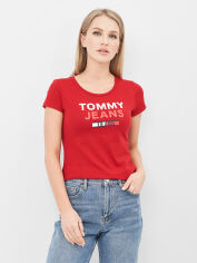 Акція на Футболка жіноча Tommy Jeans 10628.4 S Червона від Rozetka