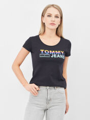 Акція на Футболка жіноча Tommy Jeans 10629.1 XL Темно-синя від Rozetka