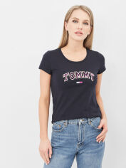Акція на Футболка жіноча Tommy Hilfiger 10630.1 M Темно-синя від Rozetka