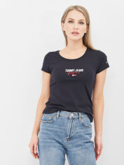 Акція на Футболка жіноча Tommy Jeans 10631.1 L Темно-синя від Rozetka