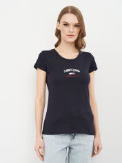Акція на Футболка жіноча Tommy Jeans 10722.1 M Темно-синя від Rozetka