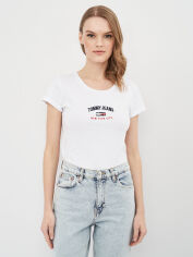 Акція на Футболка жіноча Tommy Jeans 10722.2 XL Біла від Rozetka