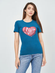 Акция на Футболка жіноча Love Moschino 7352.30 34 (XS) Бюрюза от Rozetka