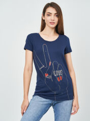 Акція на Футболка жіноча Love Moschino 8288.1 XS Темно-синя від Rozetka
