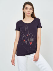 Акція на Футболка жіноча Love Moschino 9096.1 XS Баклажан від Rozetka