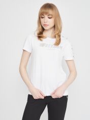 Акція на Футболка жіноча Patrizia Pepe 10867.2 XL Біла від Rozetka