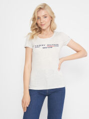 Акция на Футболка жіноча Tommy Hilfiger 10892 S (42) Сіра от Rozetka