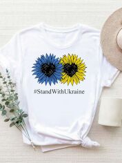 Акція на Футболка жіноча Love&Live #Stand With Ukraine LLP01629 S Бiла від Rozetka