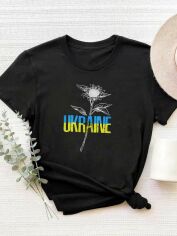 Акция на Футболка жіноча Love&Live Blooming Ukraine LLP01643 XS Чорна от Rozetka