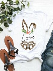 Акція на Футболка жіноча Love&Live Bunny love LLP01887 XS Бiла від Rozetka