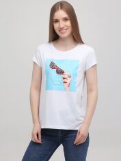 Акція на Футболка жіноча Monte Cervino MC7030 L-XL Біла з різнобарвним від Rozetka